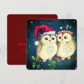 Kerstuil in liefde zoet feestdagenkaart (Voorkant / Achterkant)