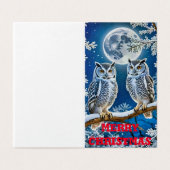 kerstuil kaart (Buitenkant ongevouwen)