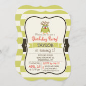 Kerstuil met lichtgroene retro strepen kaart (Voorkant / Achterkant)