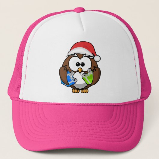 Kerstuil met Santa Hat-15840 Trucker Pet (Voorkant)