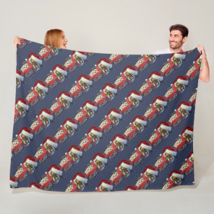 Kerstuil met Sinterklaaspak en Rode Sjaal Fleece Deken