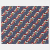 Kerstuil met Sinterklaaspak en Rode Sjaal Fleece Deken (Voorkant (Horizontaal))