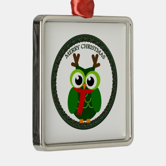 kerstuil metalen ornament (Rechts)