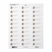 Kerstuil Retouradreslabels Etiket (Full Sheet)