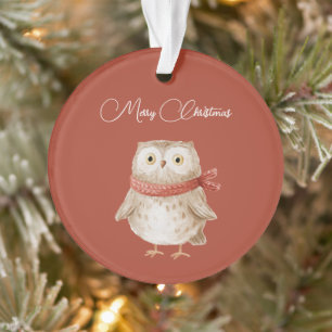 Kerstuil Roodborstje Vogel Ornament