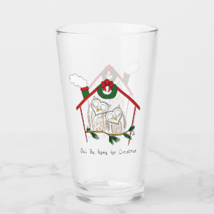 Kerstuil Schattig Grappig Vakantie Glas