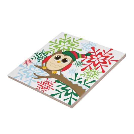 kerstuil tegeltje (Zijkant)