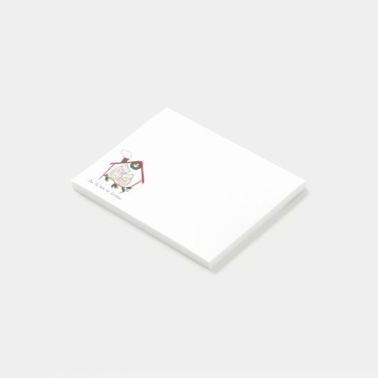 Kerstuil Thuis Cute Post-it® Notes (Schuin)