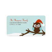 Kerstuil vakantie adres label (Voorkant)