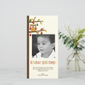 Kerstuil Vakantie Fotokaart Feestdagenkaart (Staand voorkant)