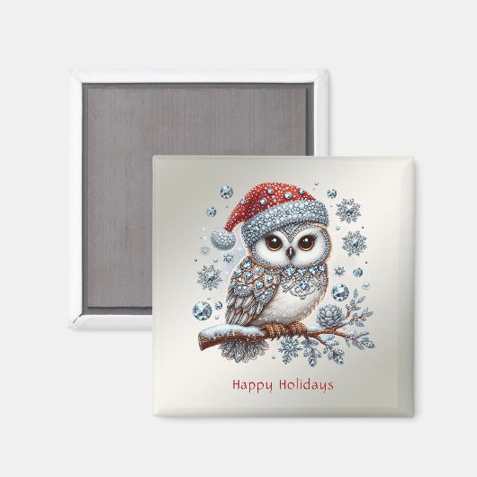 kerstuil-vakantiemagnet magneet (Voorkant / Achterkant)