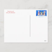 kerstuil waterverf kunst feestdagenkaart (Achterkant)