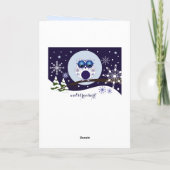 Kerstuilen in een besneeuwde wereld feestdagen kaart (Achterkant)