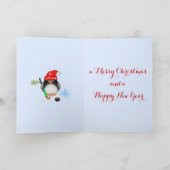 Kerstuilen in een besneeuwde wereld feestdagen kaart (Binnen)