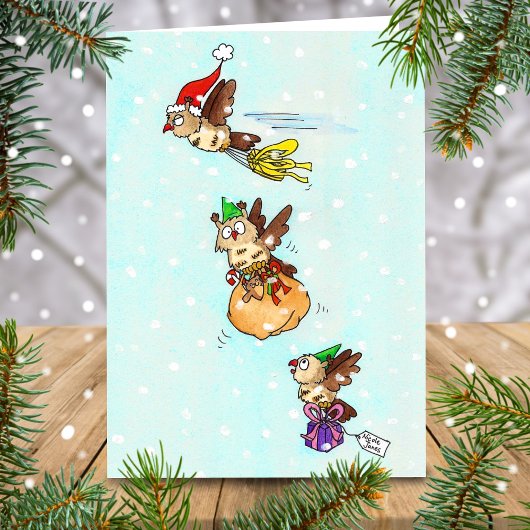 Kerstuilgroet  kaart