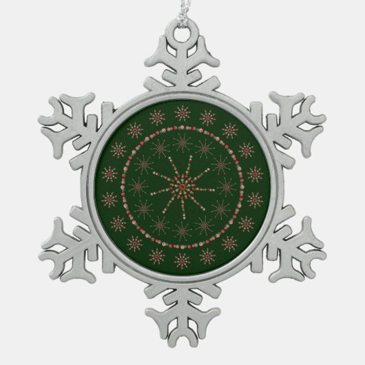 Kerstuitbarsting Tin Sneeuwvlok Ornament (Voorkant)