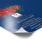 Kerstuitnodiging Bedrijf (LOGO TOEVOEGEN) Poinsett Foto Afdruk (Hoek)