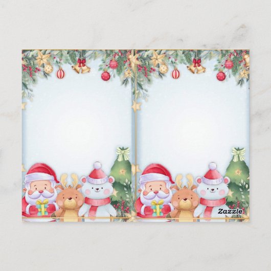 Kerstuitnodiging briefkaart (Achterkant)