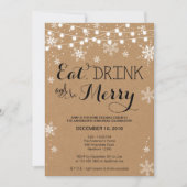 Kerstuitnodiging / Eat Drink & BE Merry Invite Kaart (Voorkant)