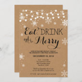Kerstuitnodiging / Eat Drink & BE Merry Invite Kaart (Voorkant / Achterkant)