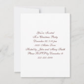 Kerstuitnodiging,  feestdag thuis kaart (Achterkant)