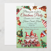 Kerstuitnodiging Feestdagenkaart (Voorkant / Achterkant)