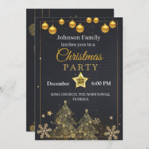 kerstuitnodiging | gouden uitnodiging