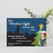 Kerstuitnodiging in New York Kaart (Staand voorkant)