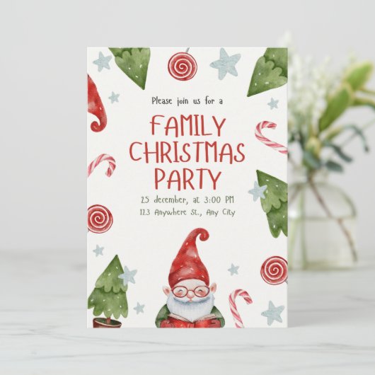 kerstuitnodiging kaart (Staand voorkant)