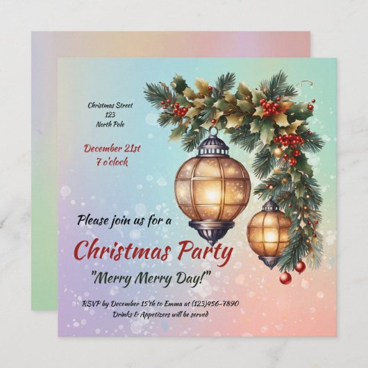  Kerstuitnodiging Kaart (Voorkant / Achterkant)