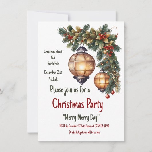  Kerstuitnodiging Kaart (Voorkant)