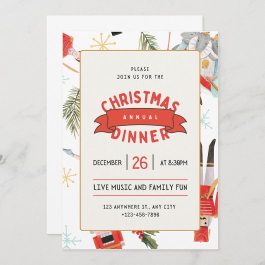 kerstuitnodiging kaart (Voorkant / Achterkant)