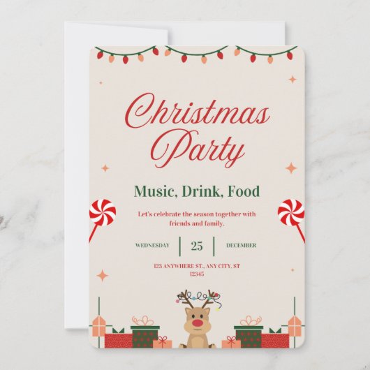 Kerstuitnodiging Kaart (Voorkant)