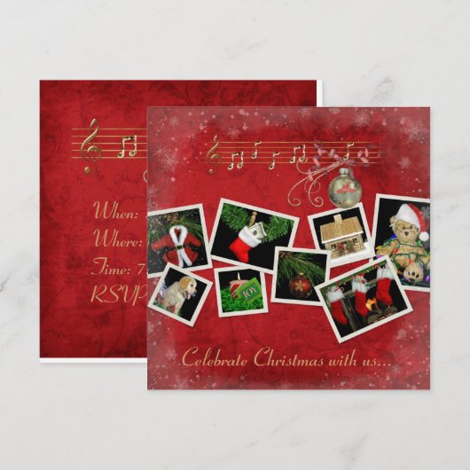 kerstuitnodiging kaart (Voorkant / Achterkant)