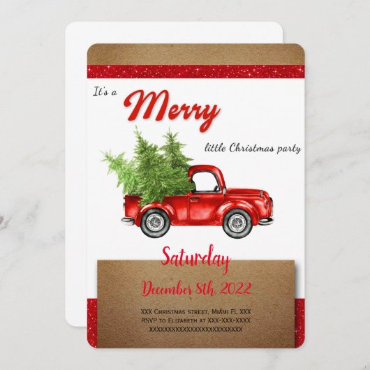 kerstuitnodiging kaart (Voorkant / Achterkant)