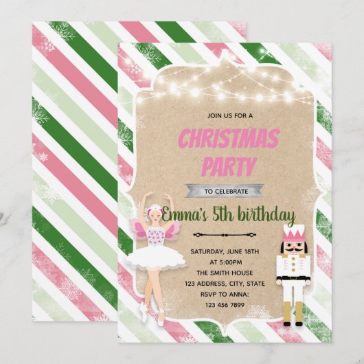 Kerstuitnodiging Kaart (Voorkant / Achterkant)