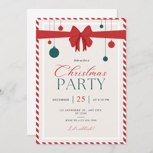 kerstuitnodiging kaart (Voorkant / Achterkant)