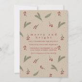 Kerstuitnodiging Merry and Bright Holiday Kaart (Voorkant)