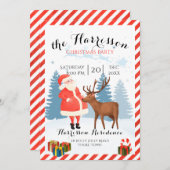 Kerstuitnodiging met Kerstman en rendier Kaart (Voorkant / Achterkant)