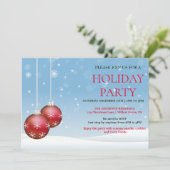 Kerstuitnodiging met Kerstversiering Kaart (Staand voorkant)