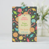 Kerstuitnodiging met snoep kaart (Staand voorkant)