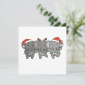 Kerstuitnodiging Olifant Kerst Kerst Dieren Cute Kaart (Staand voorkant)