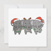 Kerstuitnodiging Olifant Kerst Kerst Dieren Cute Kaart (Voorkant)