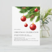 Kerstuitnodiging Printable, Moderne Kerstmis Kaart (Staand voorkant)