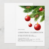 Kerstuitnodiging Printable, Moderne Kerstmis Kaart (Voorkant / Achterkant)