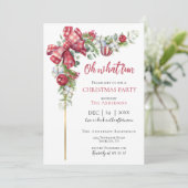 Kerstuitnodiging rode boog Mistletoe Kaart (Staand voorkant)