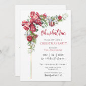 Kerstuitnodiging rode boog Mistletoe Kaart (Voorkant / Achterkant)