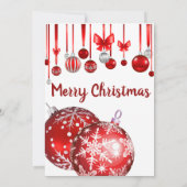 kerstuitnodiging | rode ornamenten uitnodiging (Achterkant)