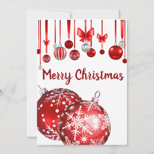 kerstuitnodiging | rode ornamenten uitnodiging (Achterkant)