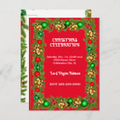 Kerstuitnodiging sjabloon briefkaart (Voorkant / Achterkant)